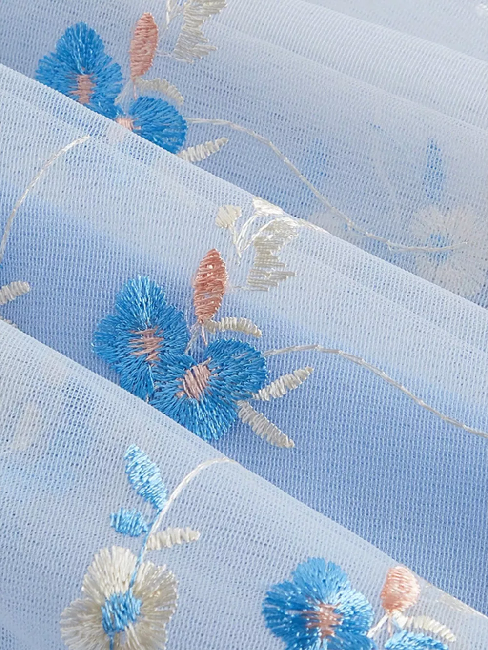 Floral Embroidered Tie Shoulder Dress, image 4