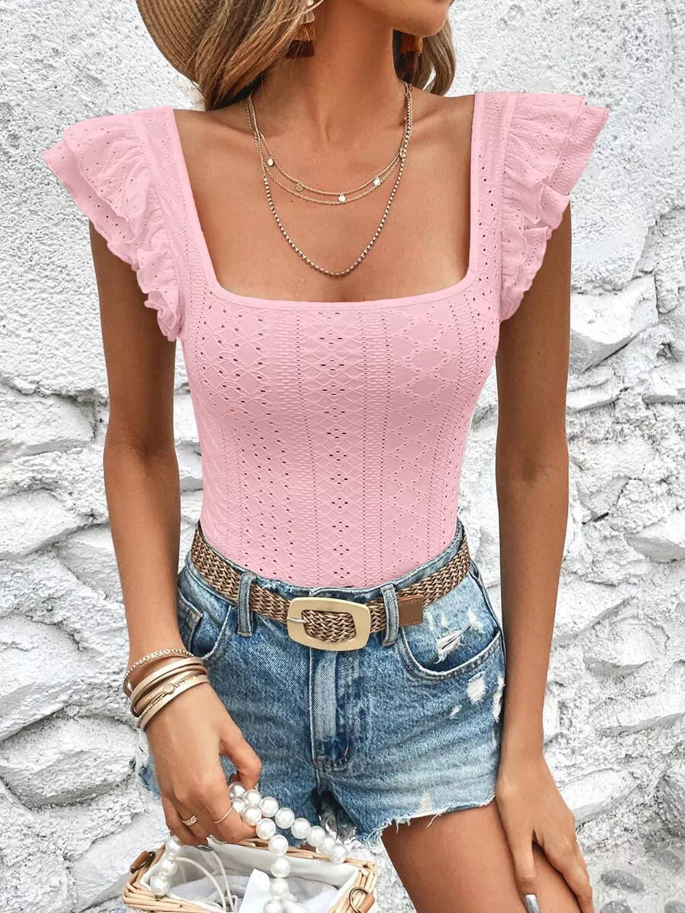 Square Neck Ruffle Sleeve Top, image 10