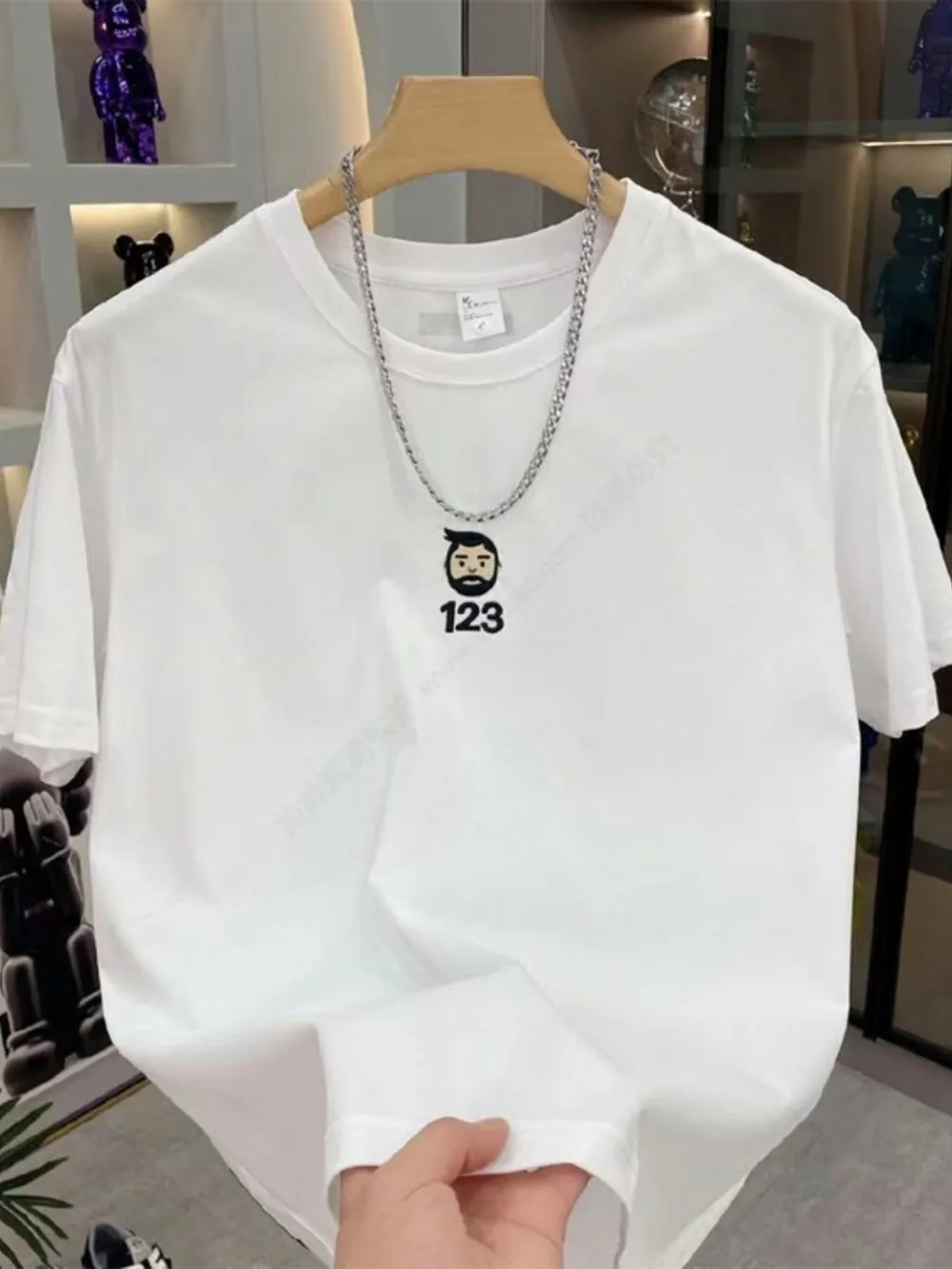 Men's Full Size Number 123 Round Neck T-Shirt Plus Size, image 4