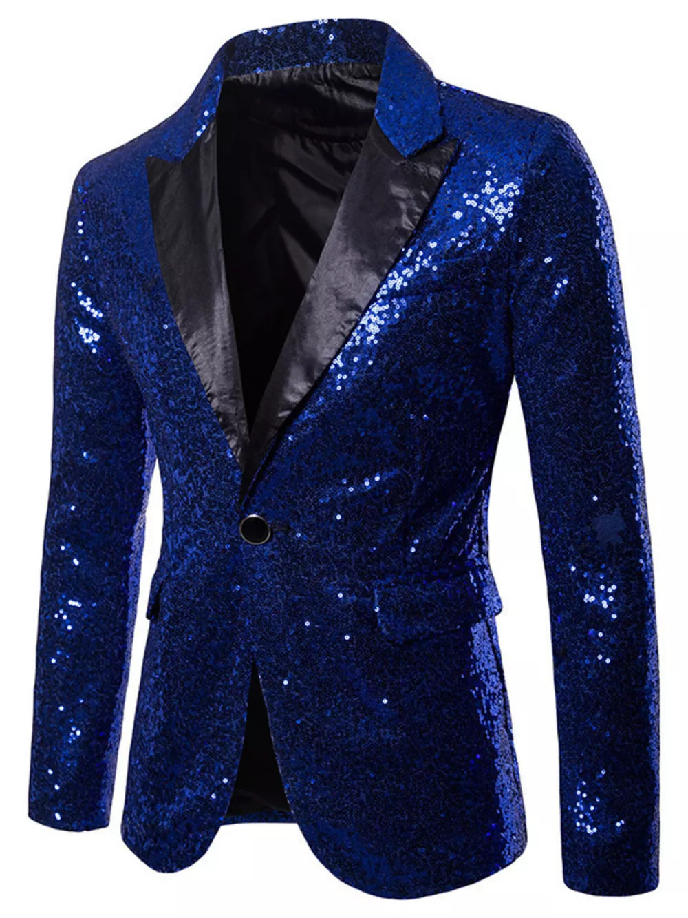Men's Full Size Sequin One Button Blazer Plus Size, image 2