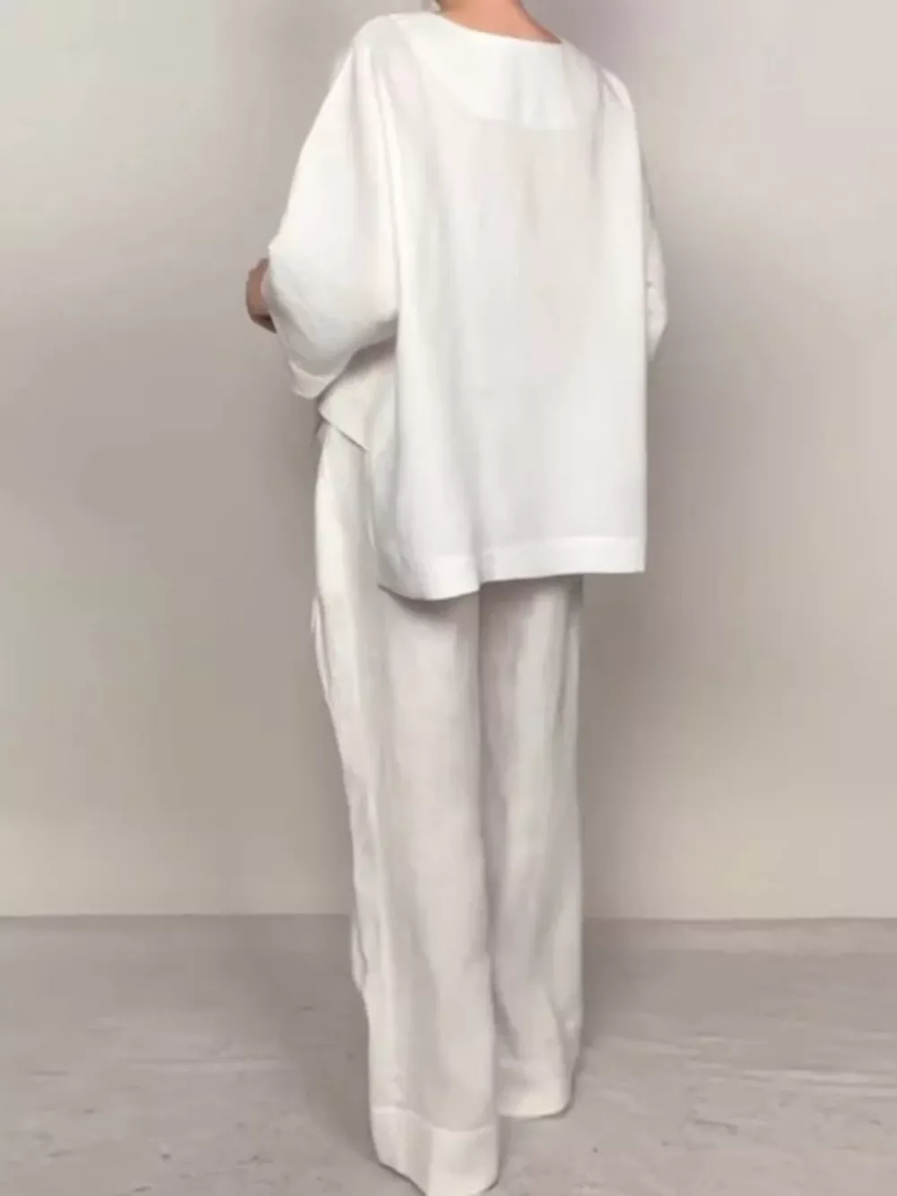 Full Size V-Neck Long Sleeve Top and Pants Set Plus Size, image 4