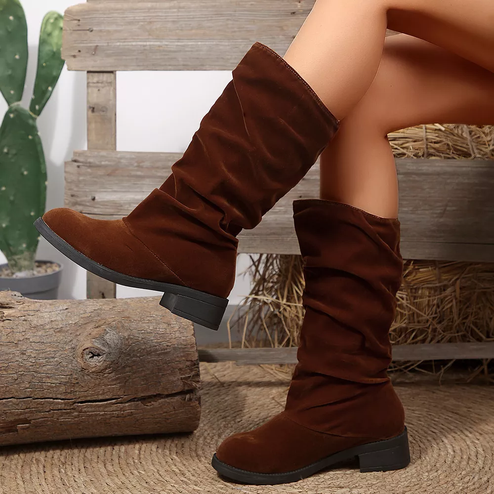 Round Toe Block Heels Boots, image 6