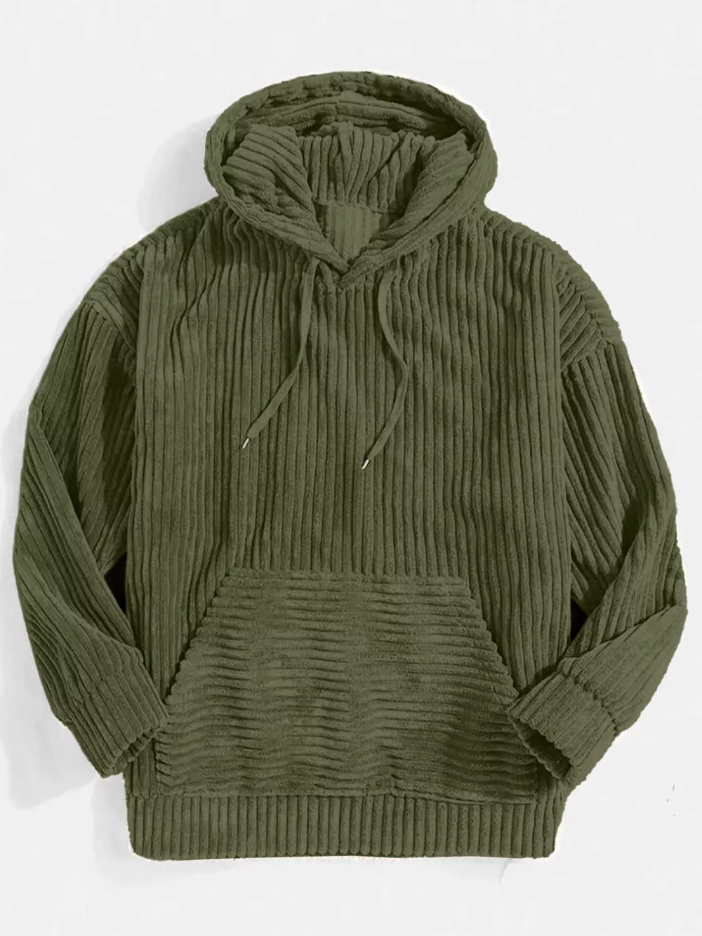 Men's Full Size Casual Corduroy Hoodie Plus Size, image 2