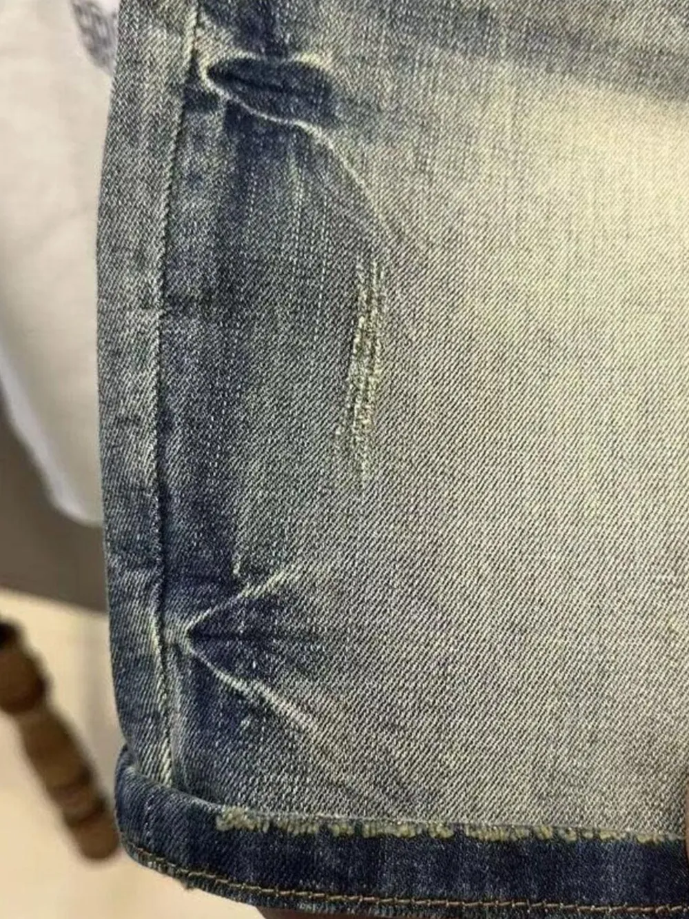 Men's Washed Denim Shorts, image 3