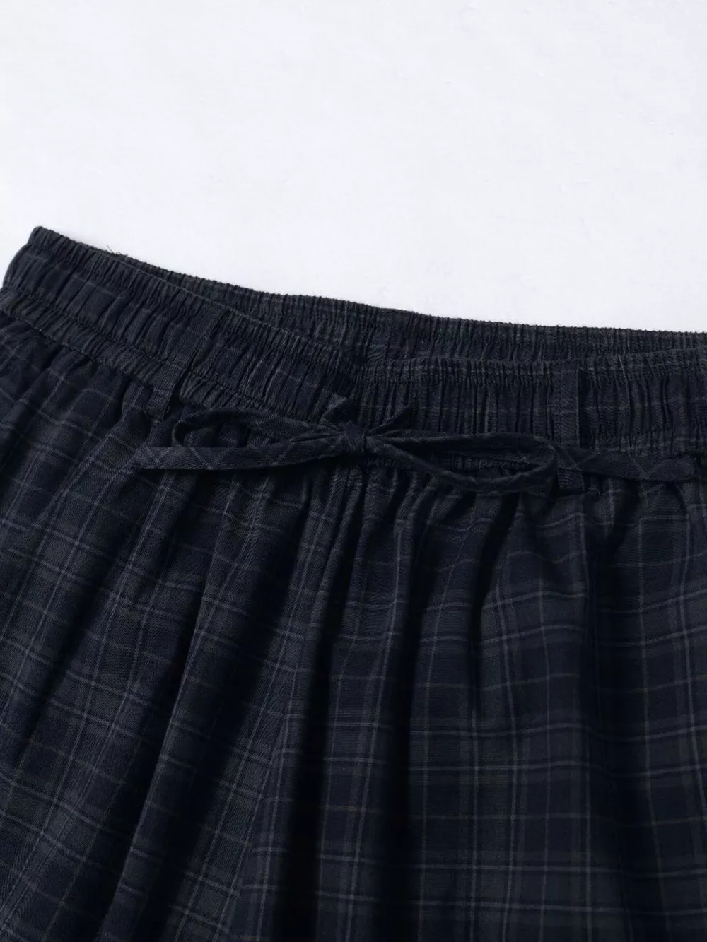 Men's Plaid Wide-Leg Drawstring Shorts, image 3