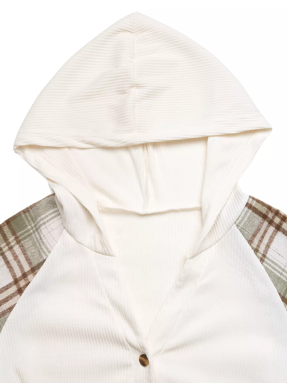 Plaid V-Neck Button Front Sweatshirt, image 7