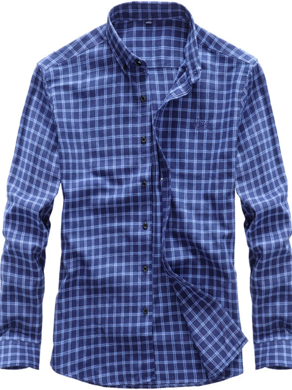 Men's Full Size Classic Plaid Button-Down Shirt Plus Size, image 2