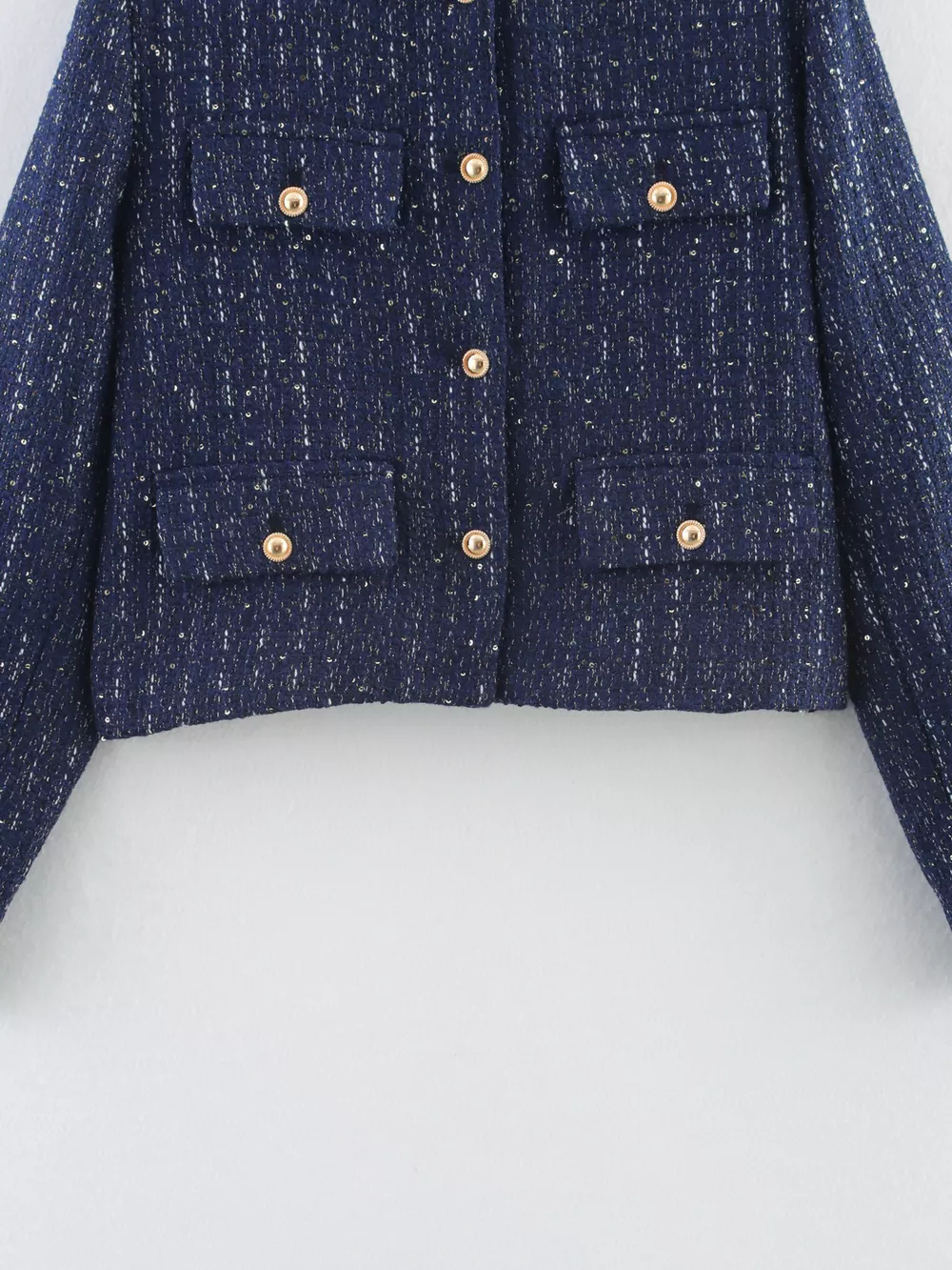 Tweed Button Up Cropped Outerwear, image 6