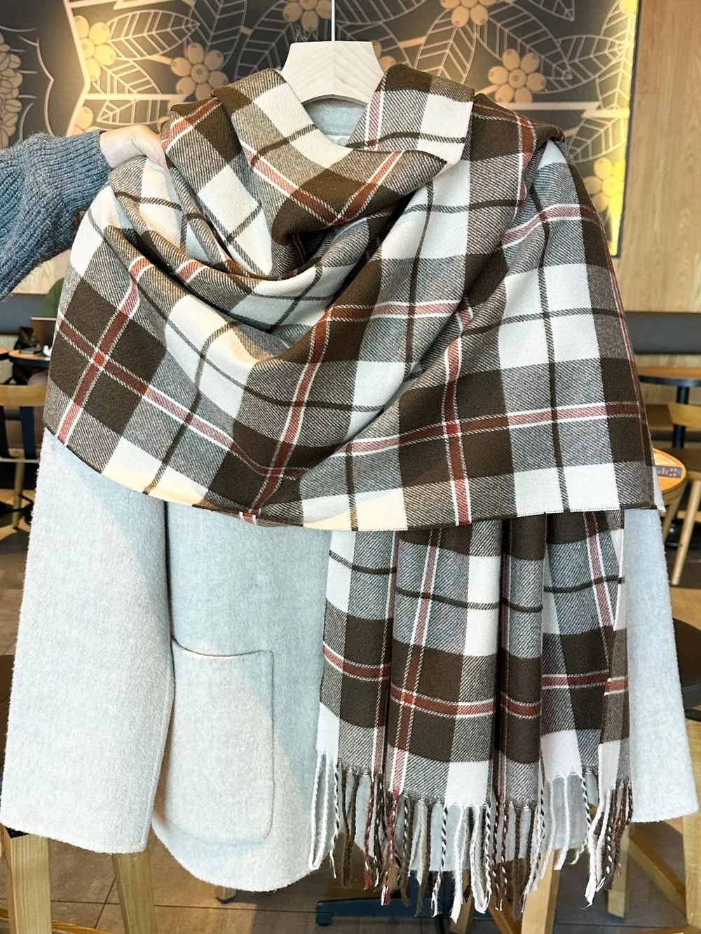 Classic Plaid Fringe Scarf, image 11