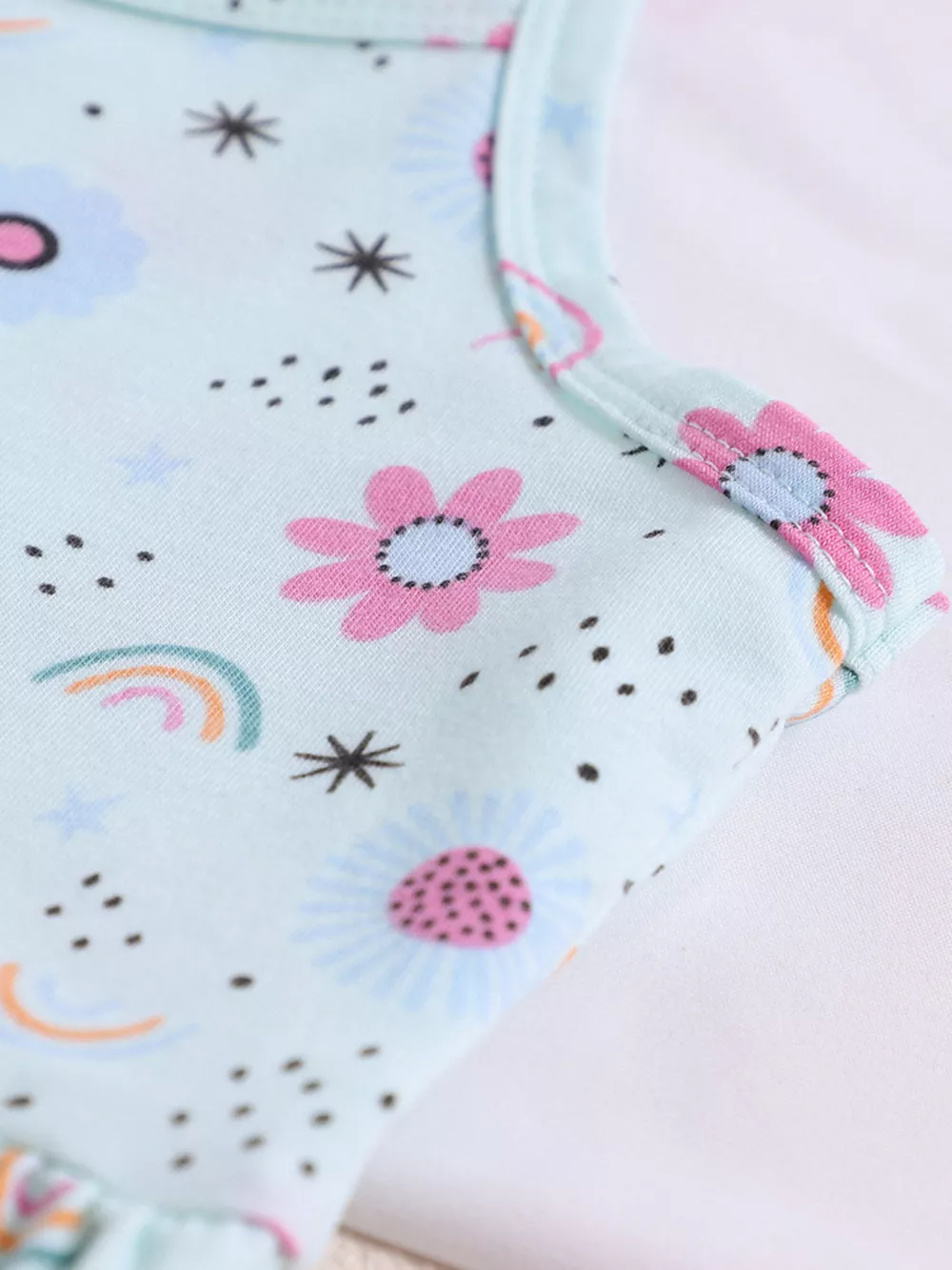 Children's Floral Print Spaghetti Strap A-Line Dress, image 2