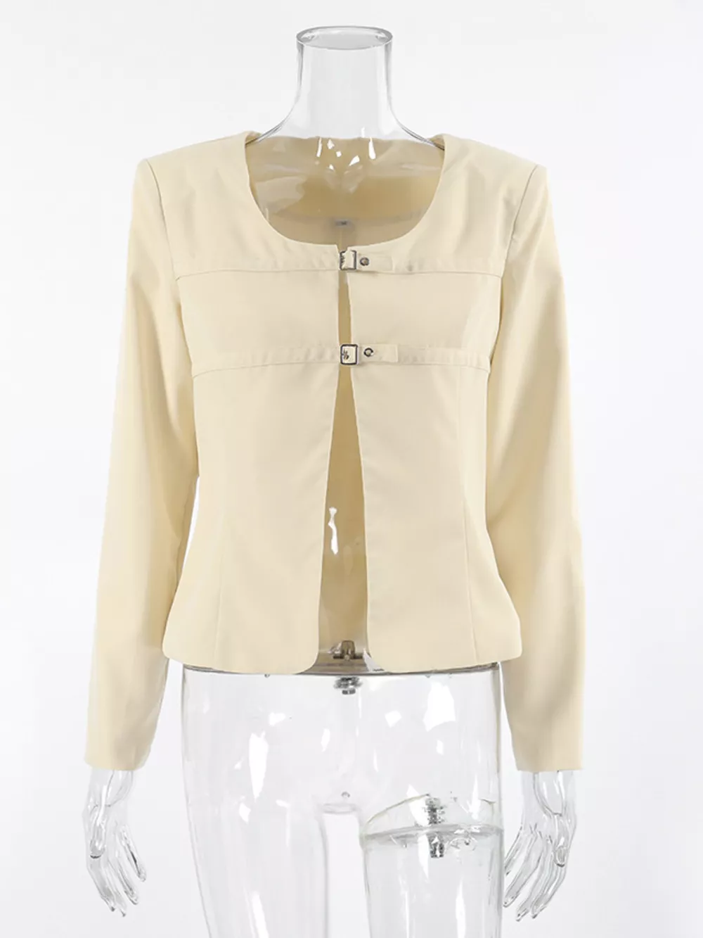 Buckle-Front Cropped Jacket, image 7