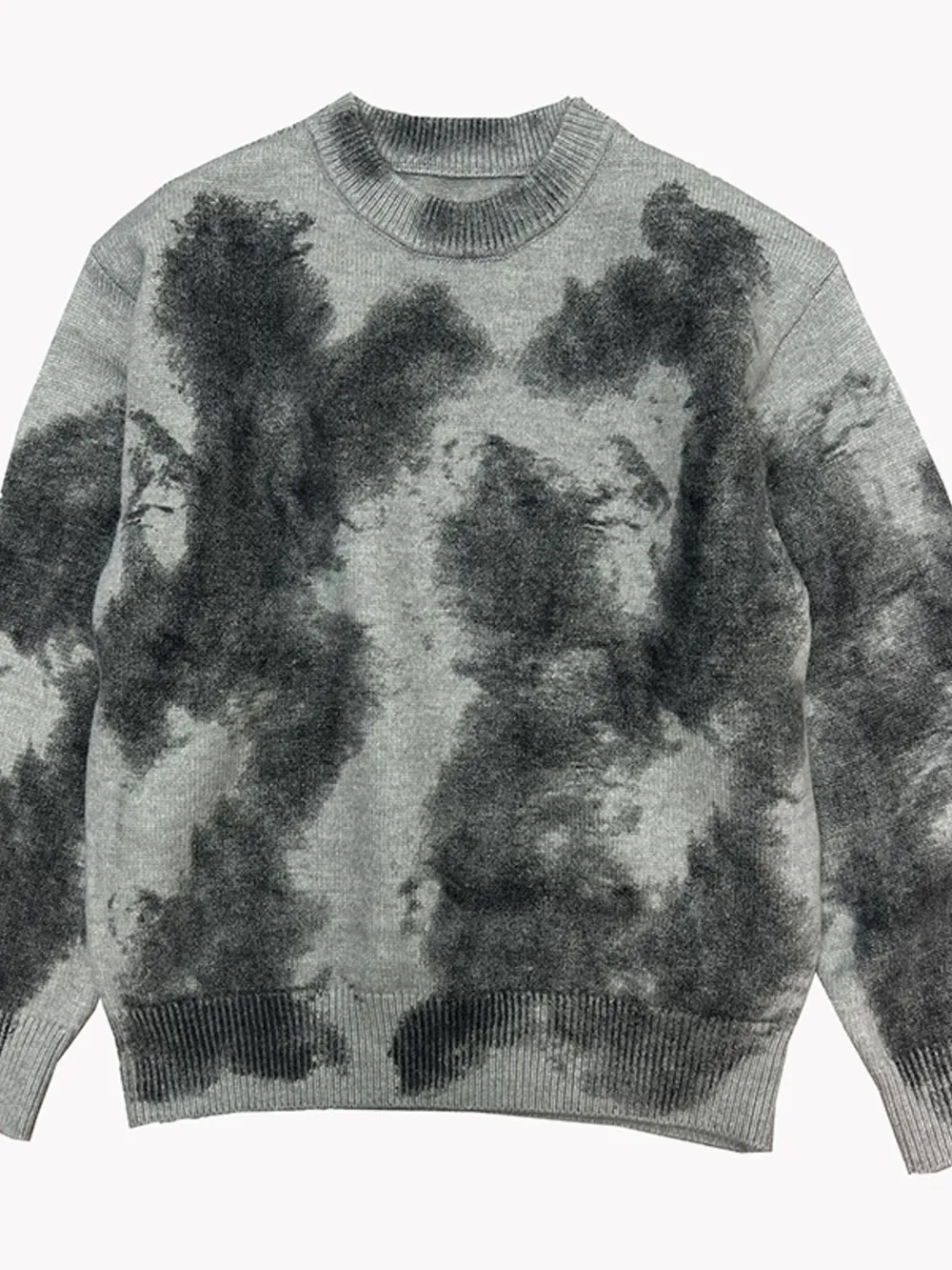 Men's Plus Size Ribbed Hem Round Neck Sweater, image 2
