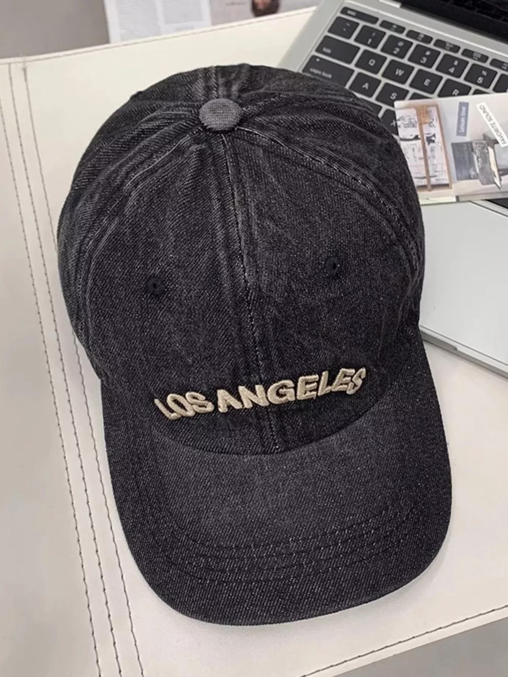 Casual Embroidered Denim Baseball Cap, image 6
