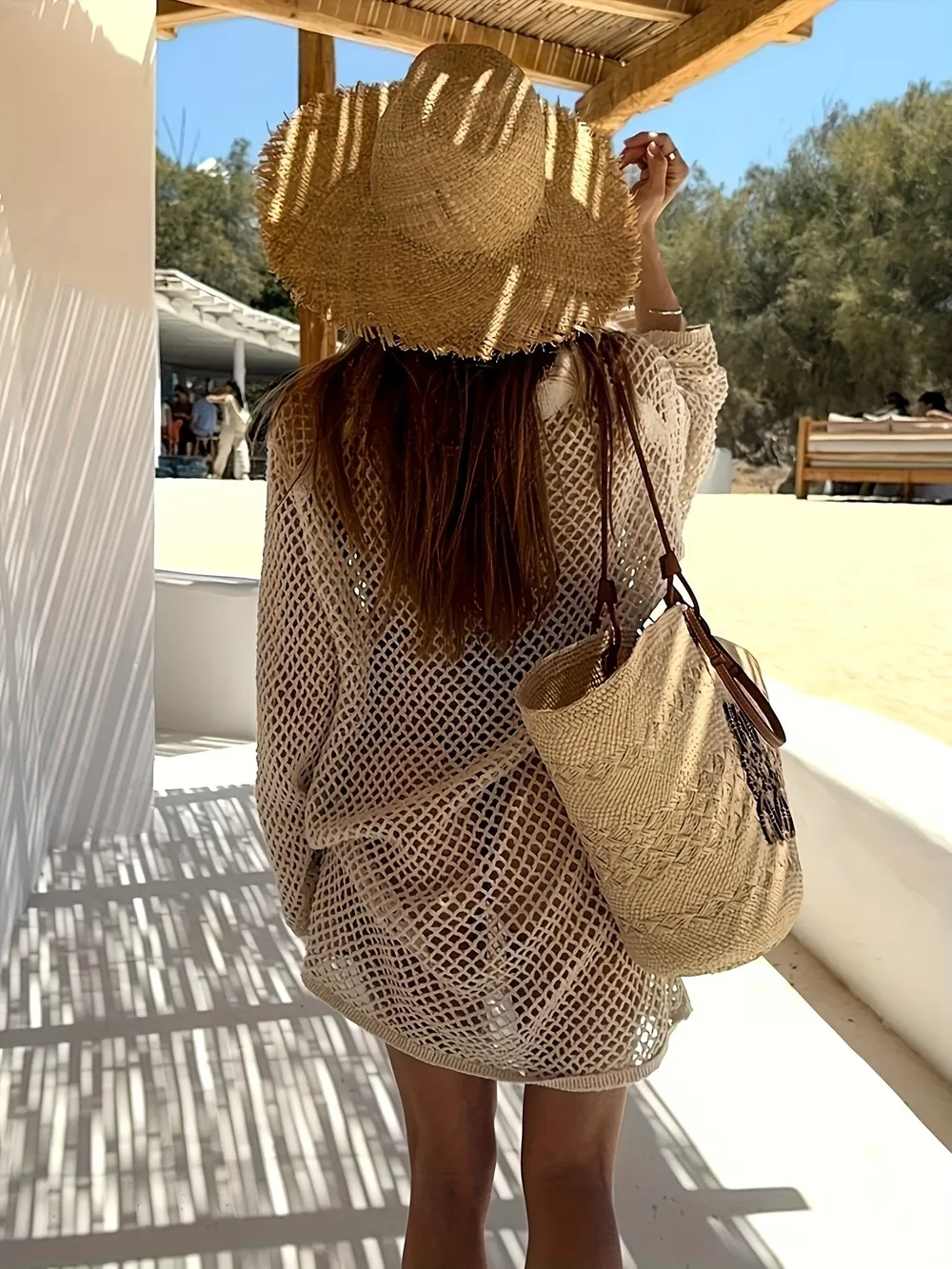 Collared Neck Long Sleeve Knit Cover Up Dress, image 3