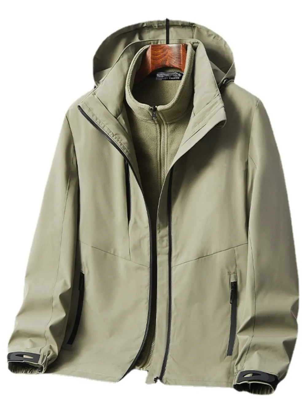 Men's Plus Size Zip Up Hooded Jacket, image 7