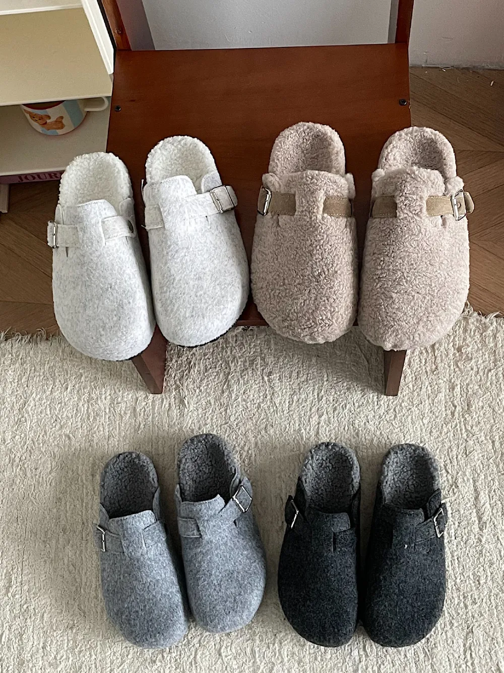 Cozy Plush Buckle Detail Slip-Ons, image 12