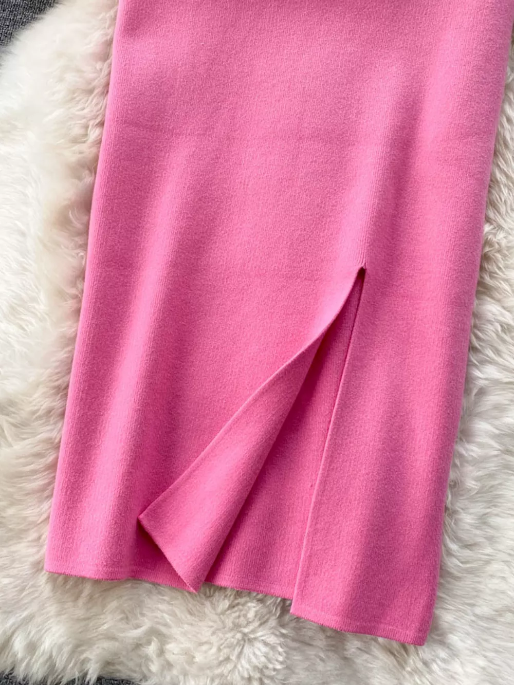 Slit Knit Midi Skirt, image 2