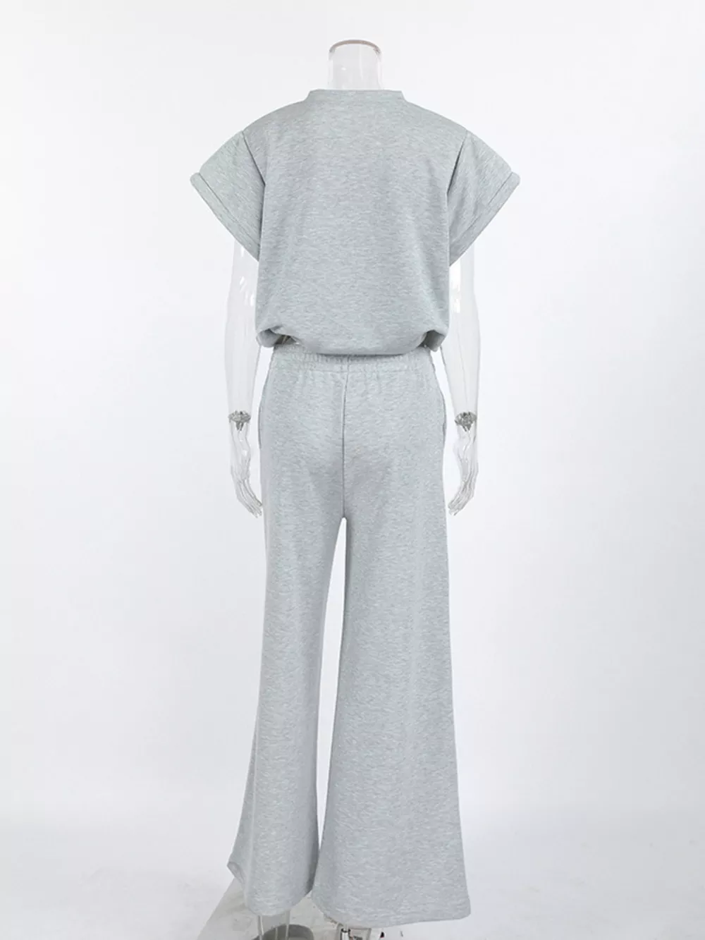 Round Neck Top and Wide Leg Pants Set, image 17