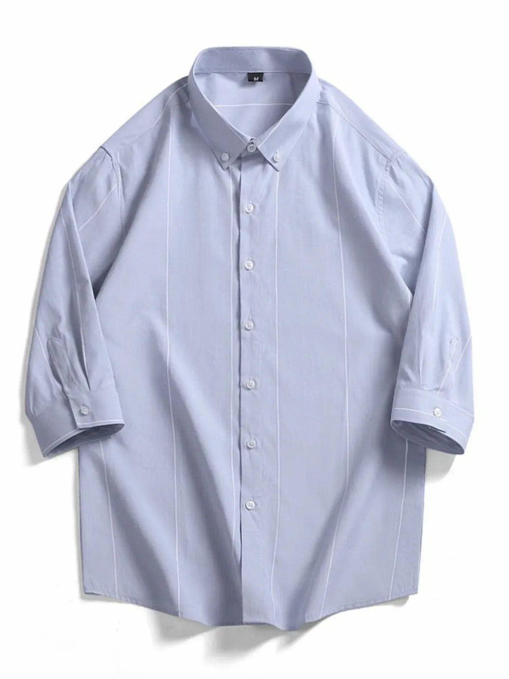 Men's Plus Size Striped Button-Down Shirt, image 3