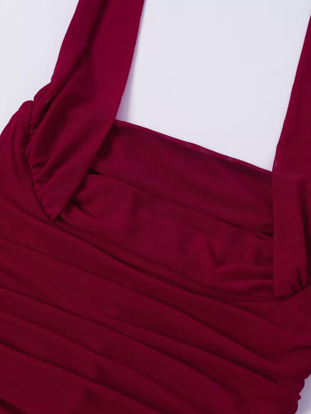 Halter Neck Ruched Slit Maxi Dress, image 9