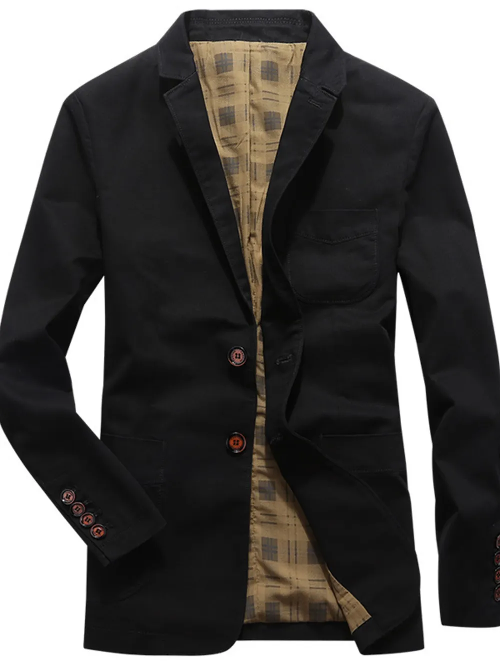 Men's Plus Size Button Up Long Sleeve Blazer, image 2