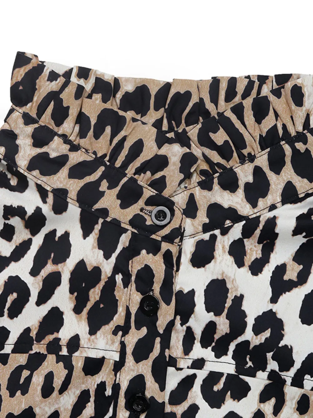 Leopard Print Long Sleeve Mock Neck Mini Dress, image 8