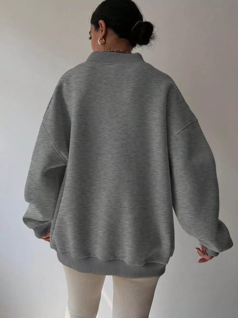 Dropped Shoulder Long Sleeve Oversized Sweatshirt, image 11