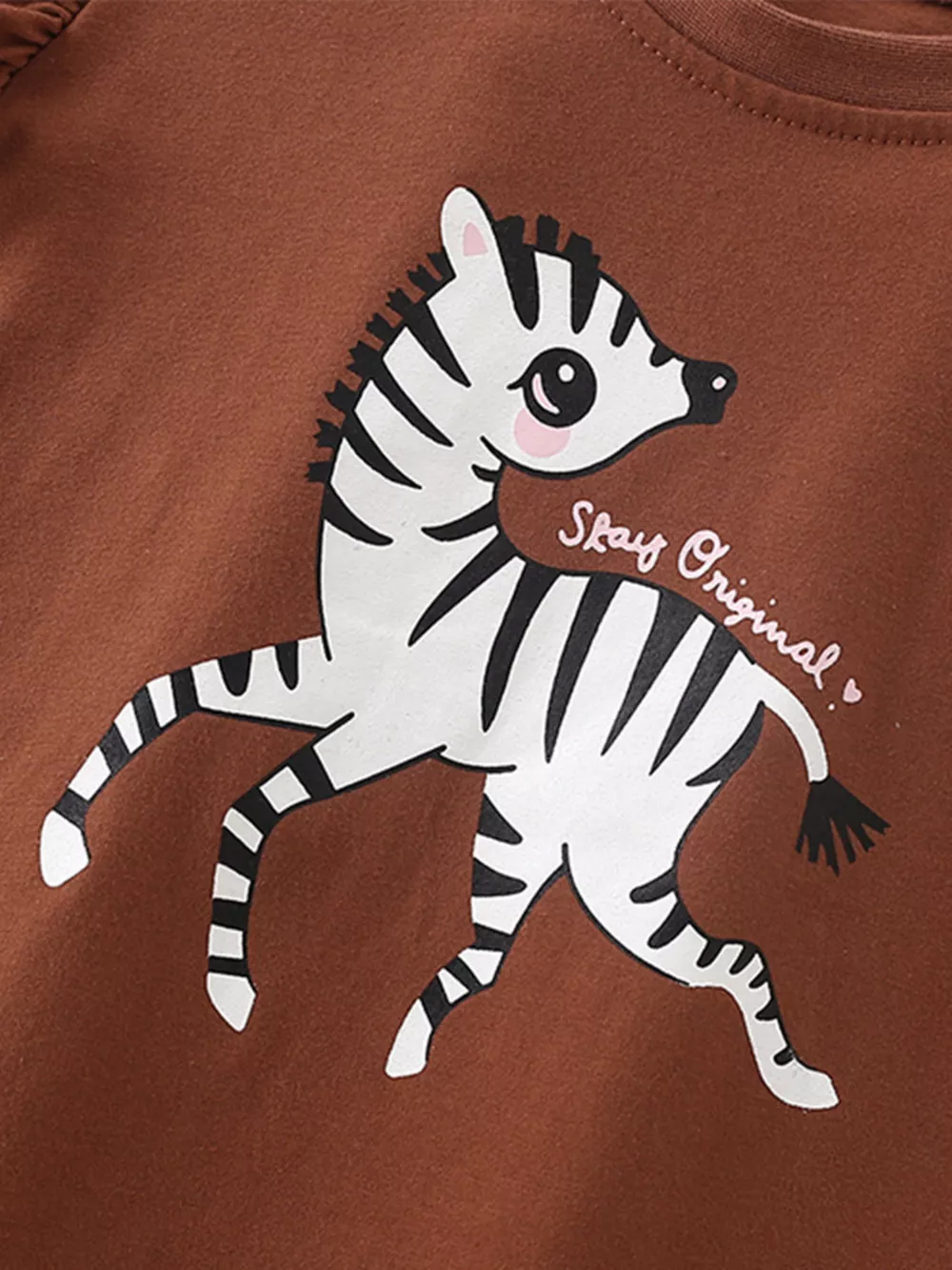 Children's Zebra Ruffle Cap Sleeve Top, image 4