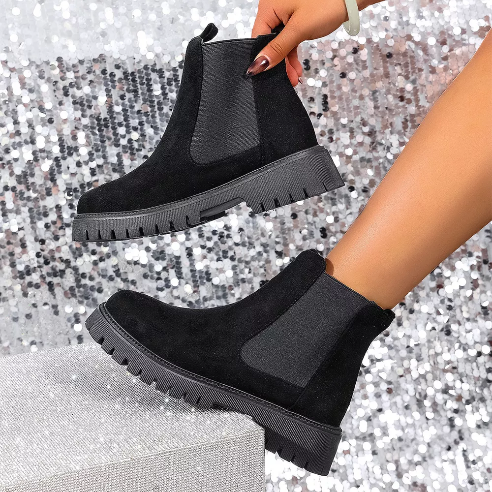 Elastic Side Panels Ankle Boots, image 4