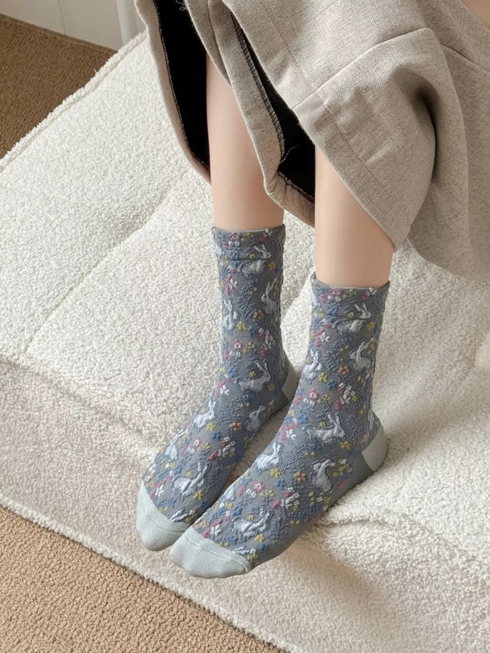 Floral Cotton Socks, image 7