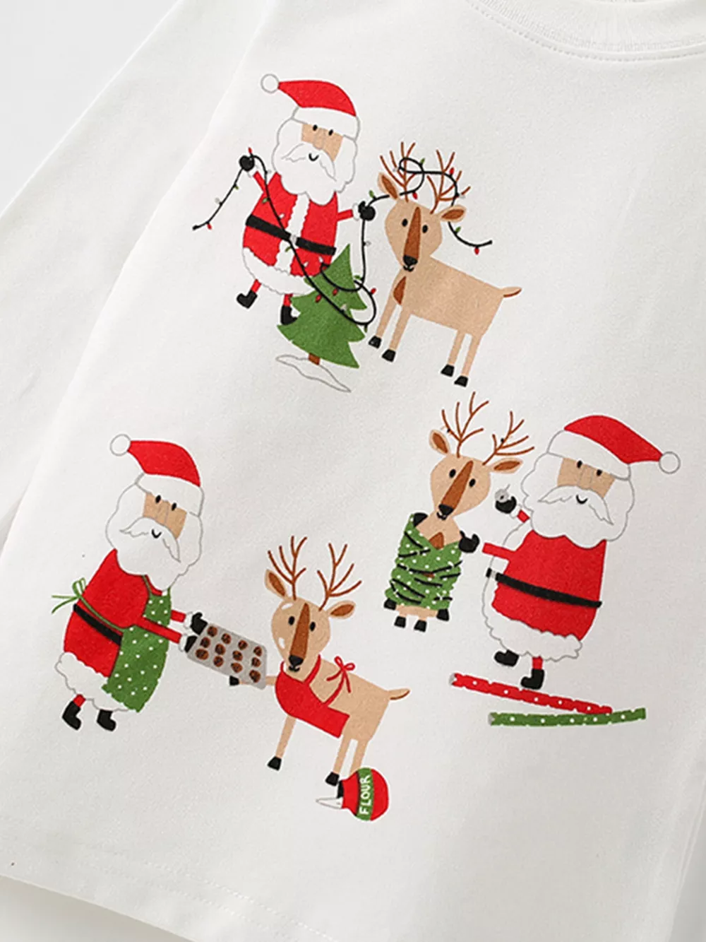 Children's Christmas Santa & Reindeer Pajama Set, image 4