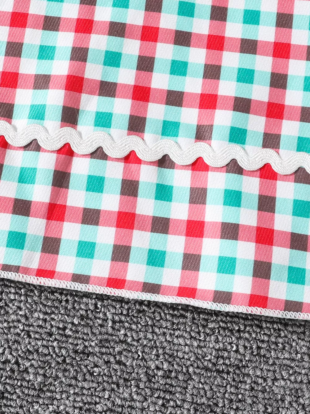 Children's Christmas Tree Plaid Dress, image 6