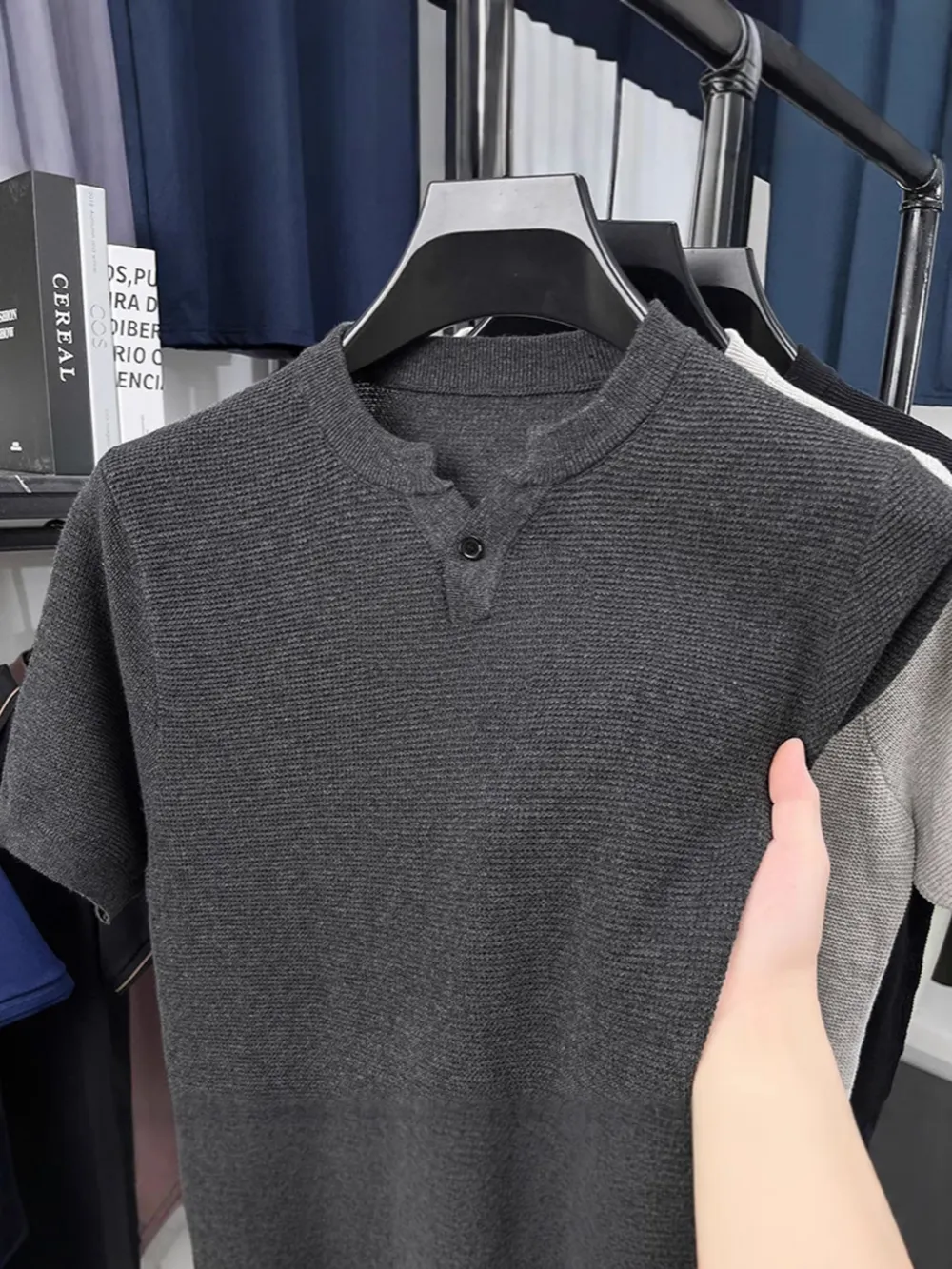 Men's Plus Size Notched Short Sleeve T-Shirt, image 12