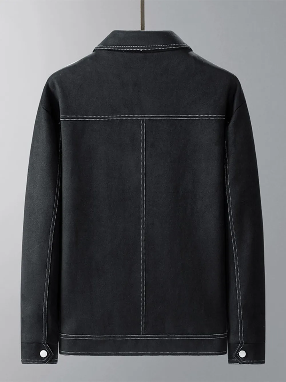 Men's Plus Size Snap Down Long Sleeve Jacket, image 5