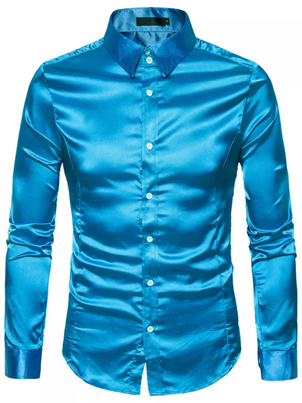 Men's Satin Long Sleeve Shirt, image 4