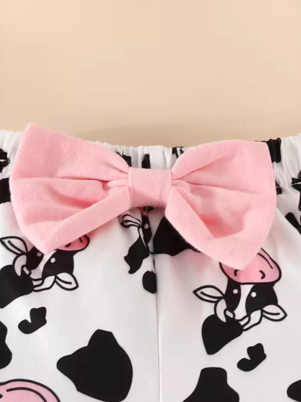 Children's Cow Graphic Ruffle Trim Bodysuit and Pants Set, image 6