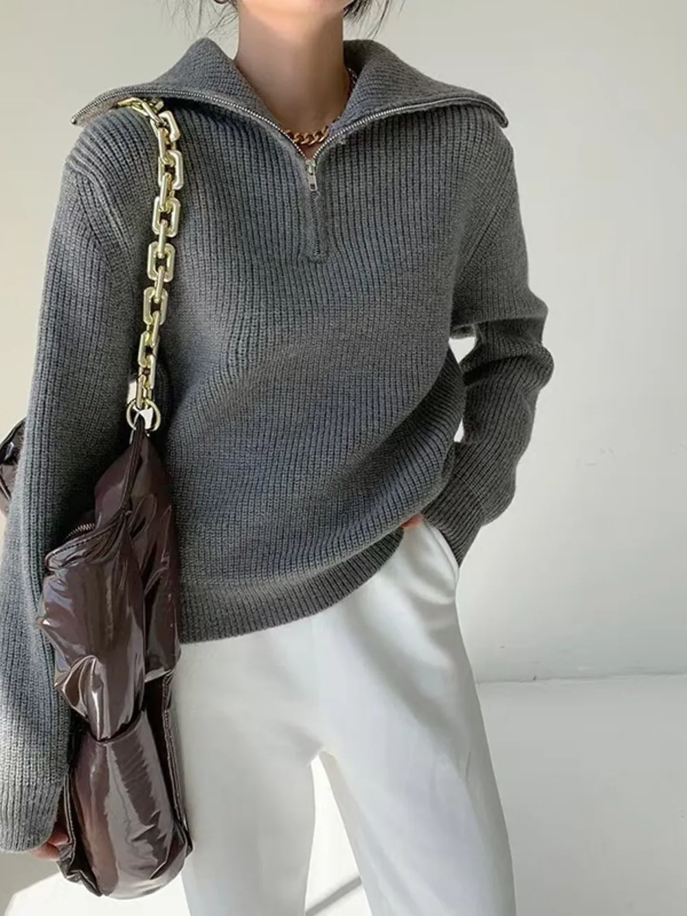 Half-Zip Long Sleeve Sweater, image 21