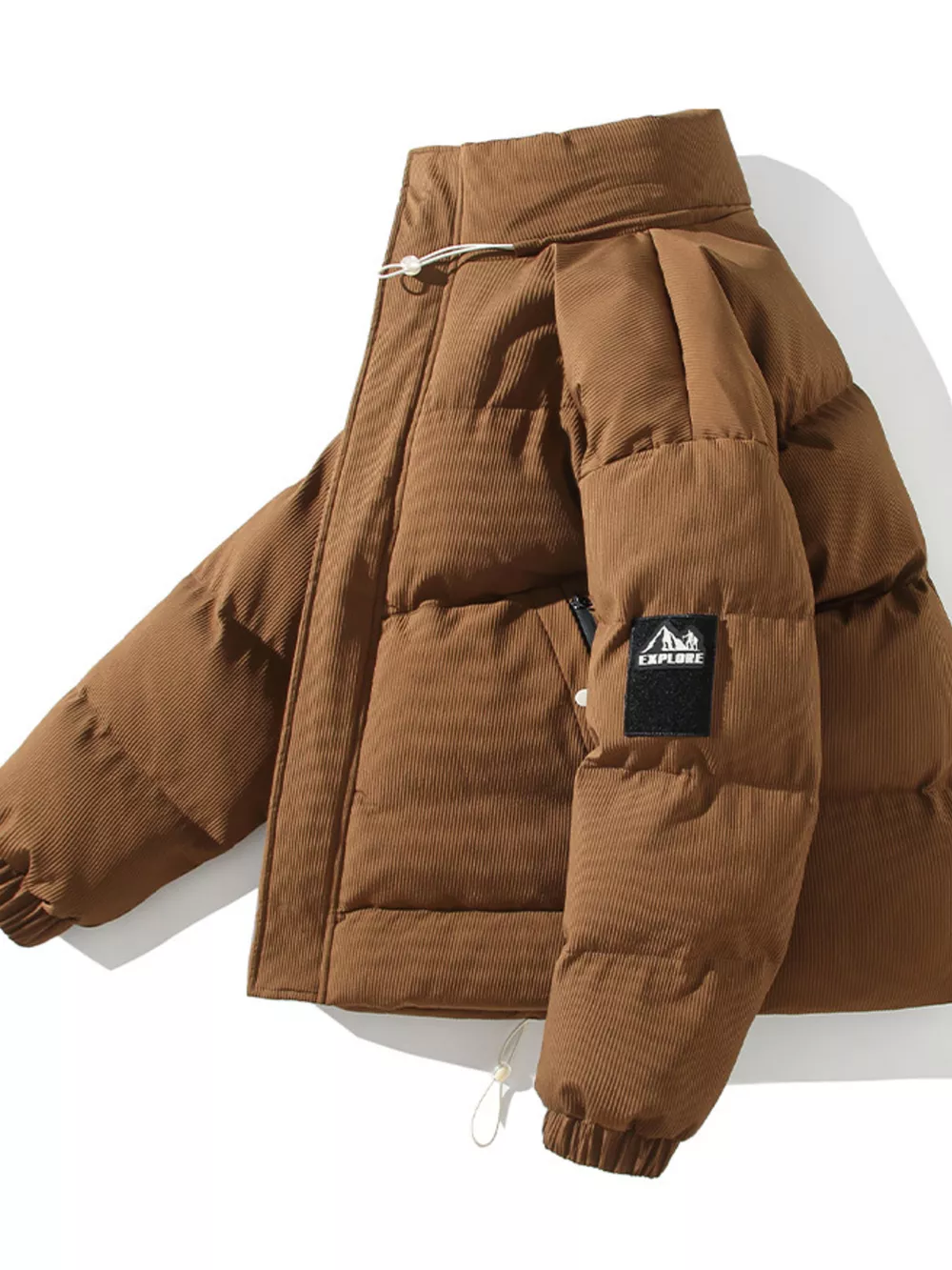 Men's Plus Size Zip Up Long Sleeve Puffer Jacket, image 6