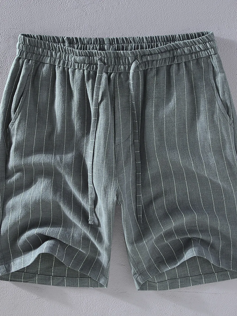 Men's Plus Size Striped Drawstring Shorts, image 4