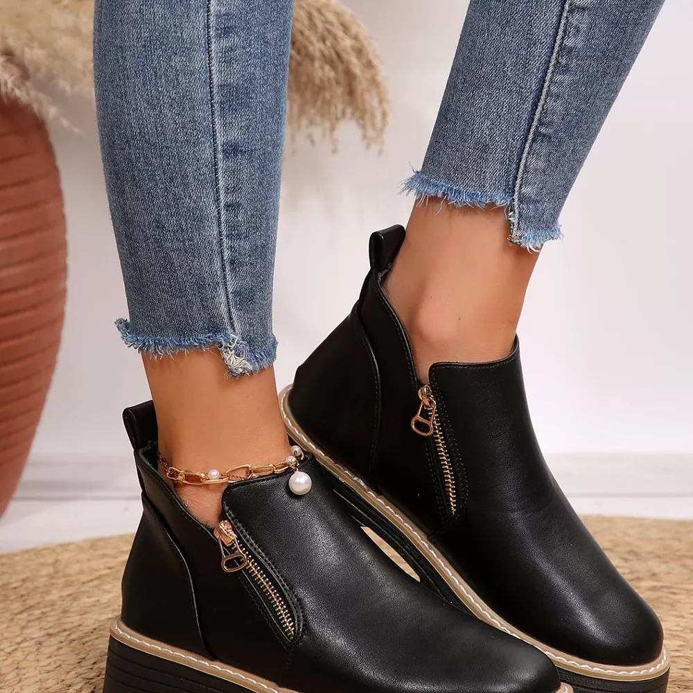 Ankle Boots with Zipper Detail, image 4