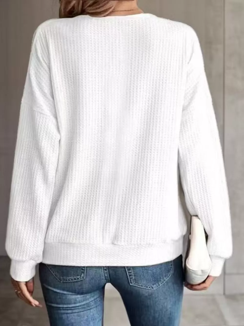Solid Color Cold Shoulder Long Sleeve T-Shirt, image 9