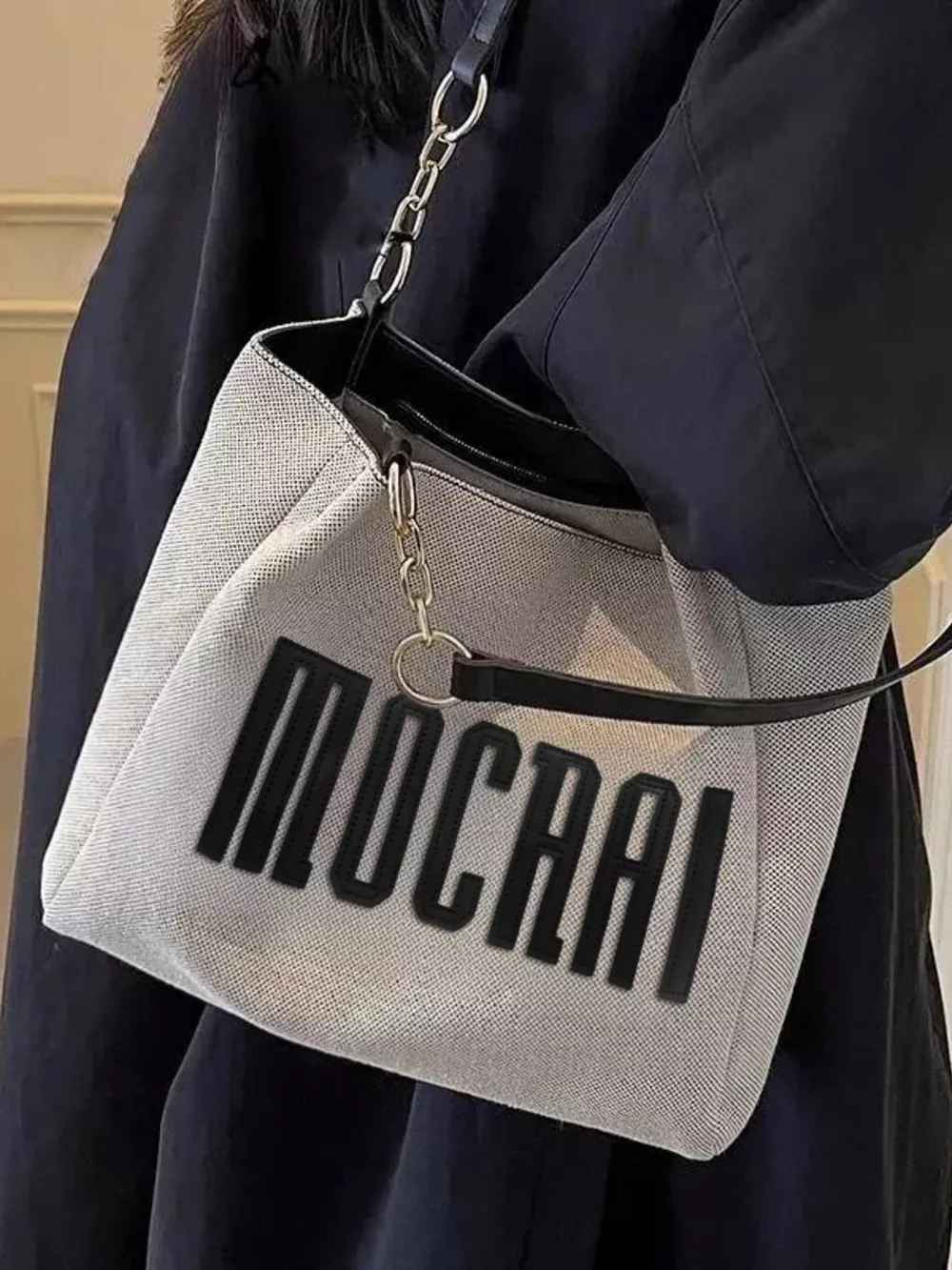 Letter Canvas Shoulder Bag, image 3
