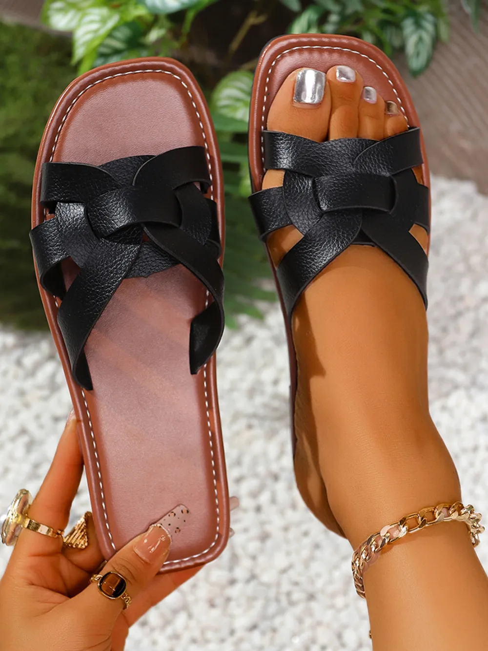 Open Toe Flats Sandals, image 4