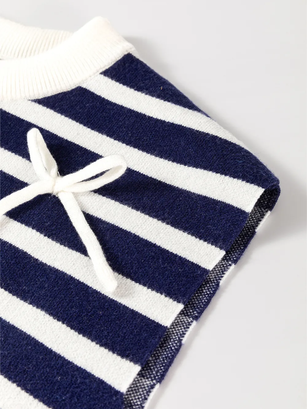 Stripe Knitted Bow Decor Sweater Vest, image 7