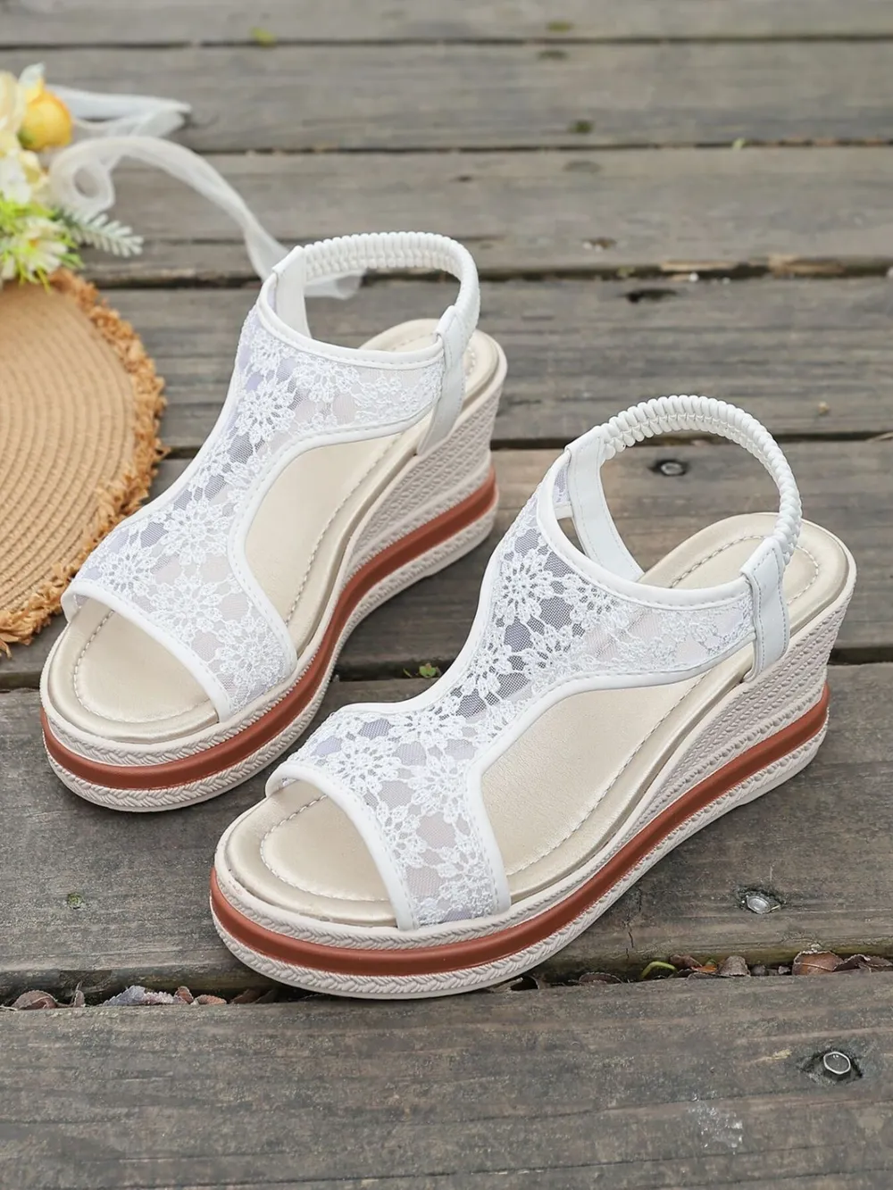 Platform Wedge Open Toe Sandals, image 8