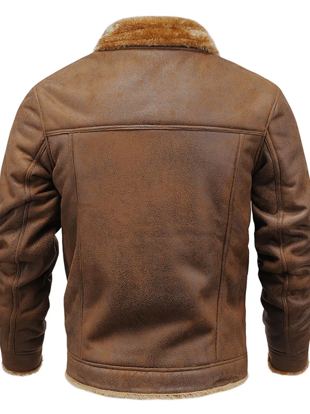 Men's Plus Size Snap Down Fur Collar Jacket, image 5
