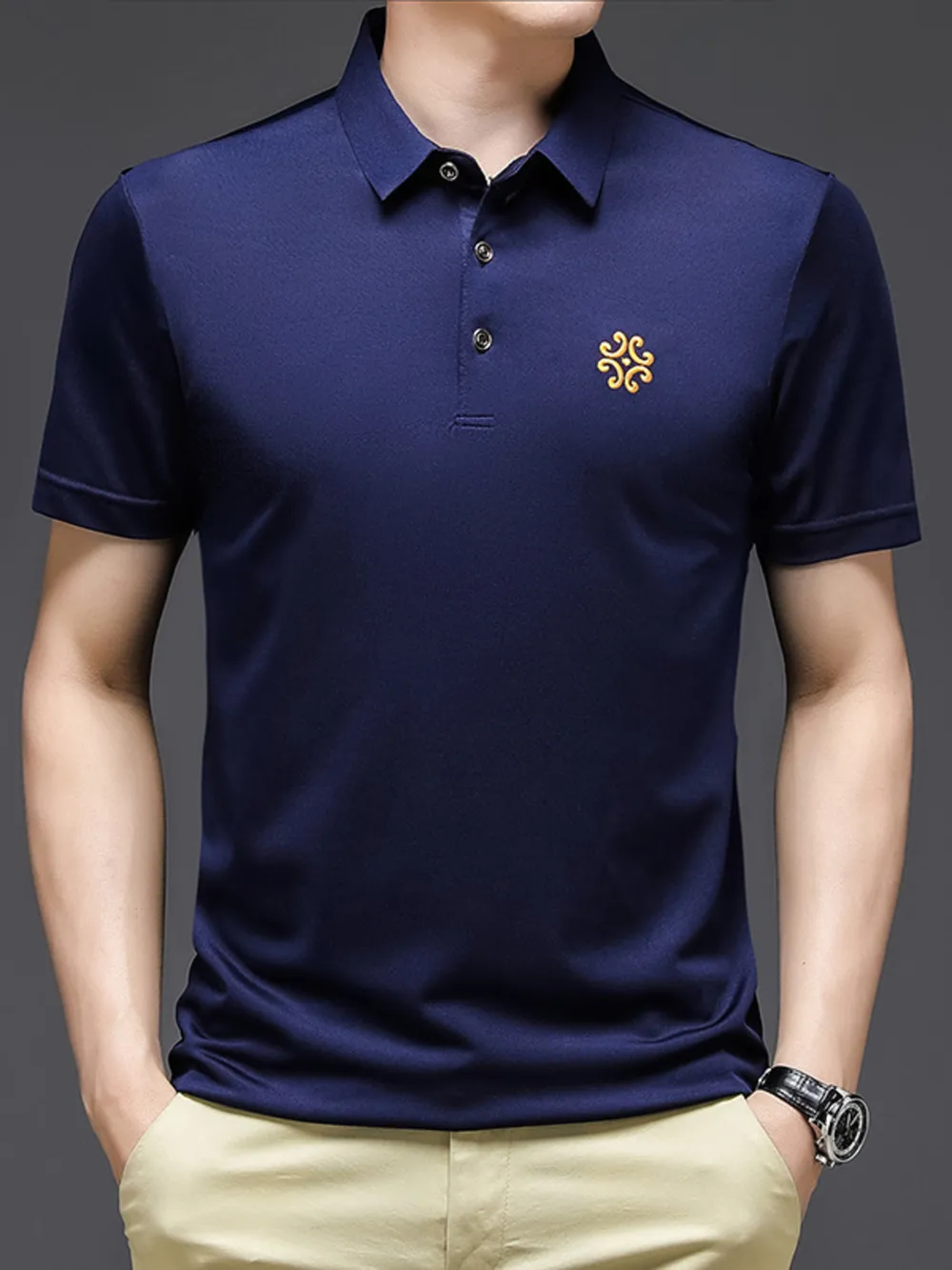 Men's Plus Size Breathable Short Sleeve Polo, image 3