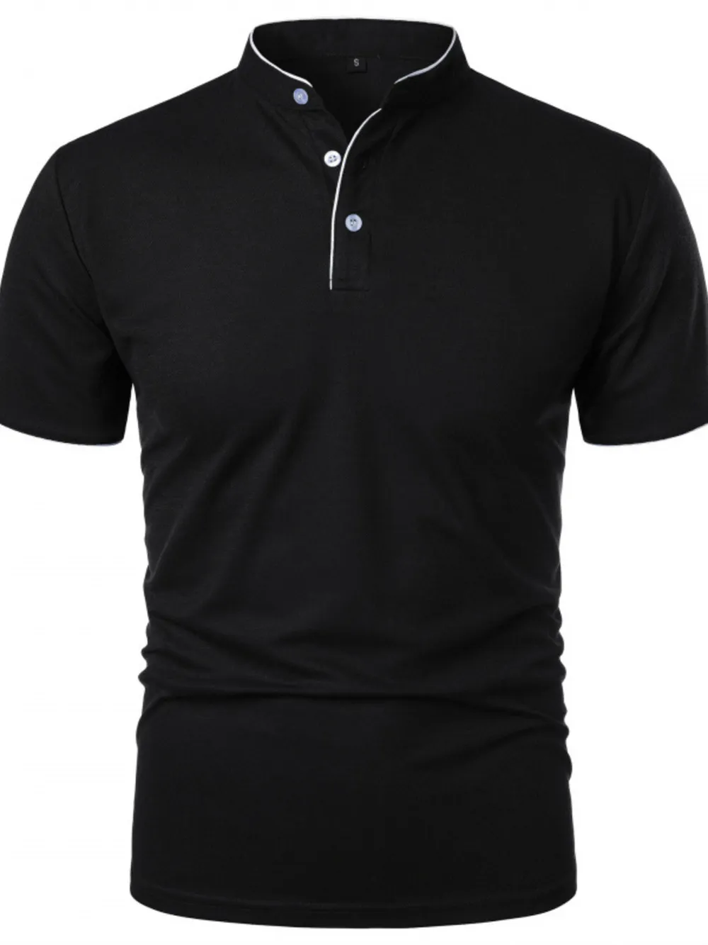 Men's Full Size Short Sleeve Contrast Trim Polo Plus Size