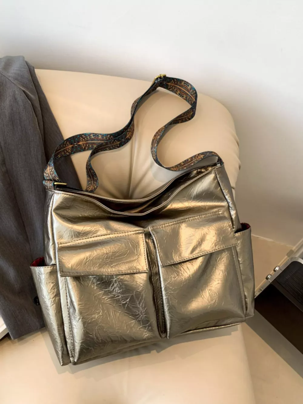 Adjustable Strap Multi Pocket Handbag, image 3