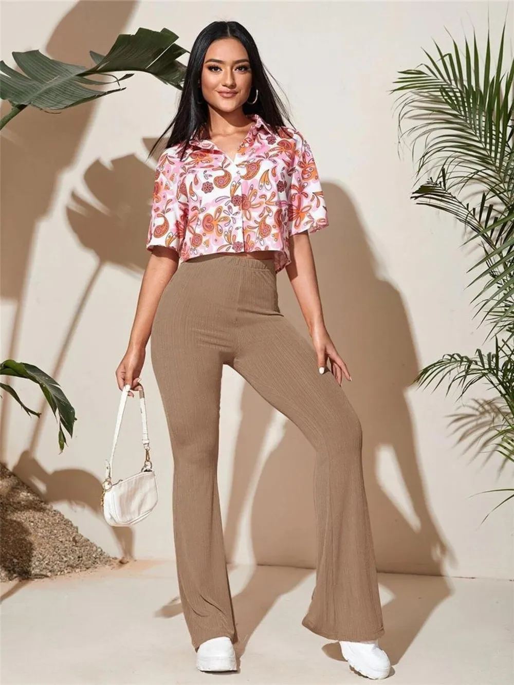 Full Size High-Waist Flare Active Pants Plus Size, image 14